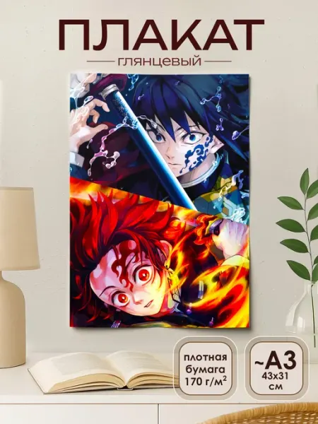 Animeski Постер А3 с принтом Kimetsu no Yaiba