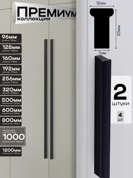 Af.interior Дверные ручки для шкафа длинные 1000мм