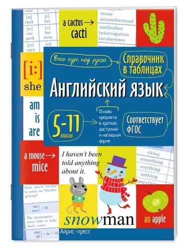 Справочник Шпаргалка к экзамену ВПР, ОГЭ, ЕГЭ на отлично 1шт Английский язык для средней и старшей школы 5-11 классы