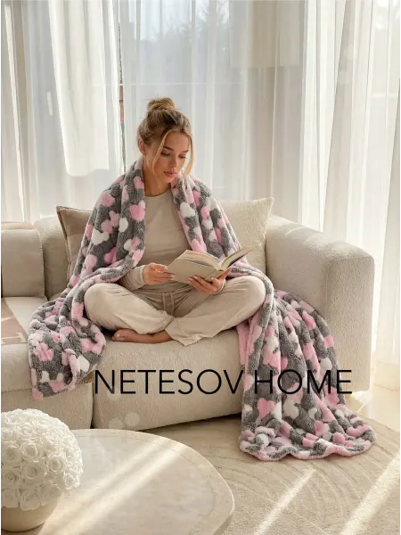 NETESOV HOME Плед покрывало на диван или кровать флис