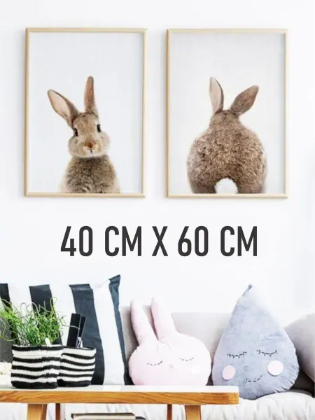 WILD LUXURY 2 детских постера с кроликами 40 см х 60 см