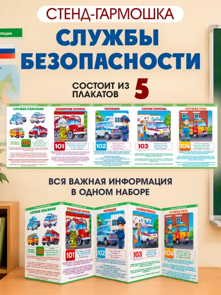 ТМ открытая планета Стенд плакат службы безопасности обж детский сад школа А4