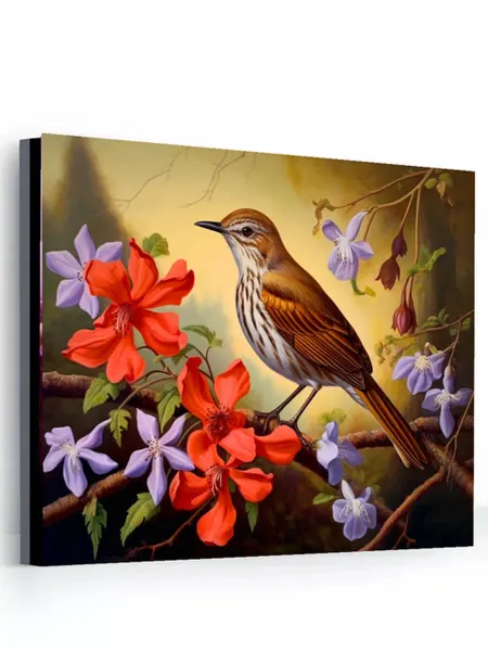 000 Art-Hobby-Market Картина по номерам птичка и цветы 40х50