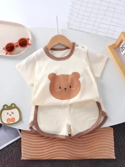 Детский летний комплект одежды из двух предметов: футболка и шорты, 5-7 лет