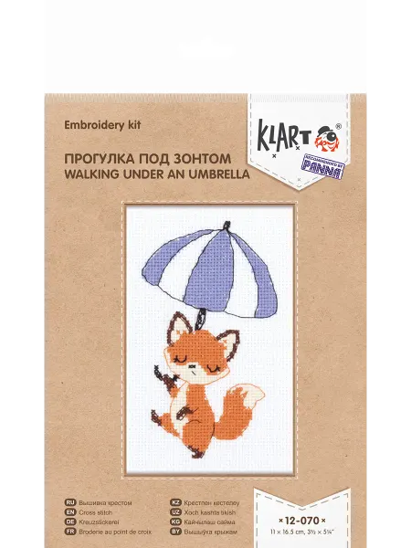 Klart Вышивка крестиком набор Прогулка под зонтом 11 х 16.5 см
