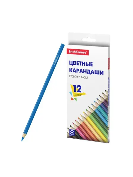 ERICH KRAUSE Карандаши цветные 12 цветов, дерево, Basic
