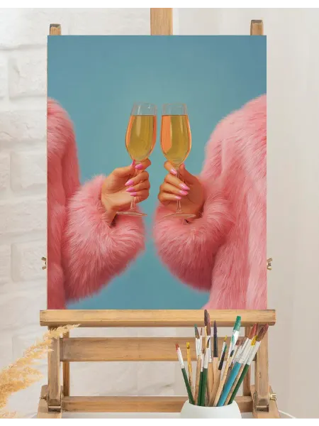 Art on Canvas Бокалы Картина по номерам на холсте 40х50 см