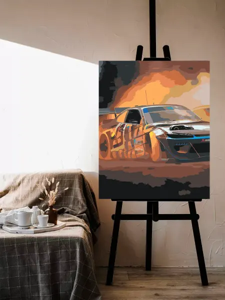 КРУТО КРАСИМ Картина по номерам Nissan Silvia Спортивное купе Дрифт