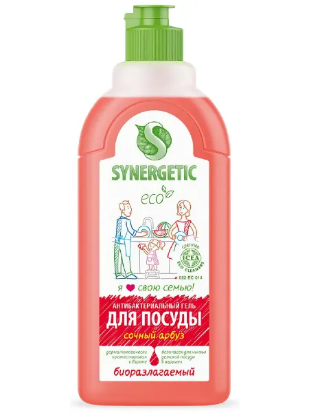 Гель Synergetic для мытья посуды Арбуз, 500 мл