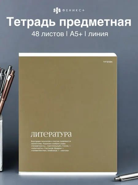 Феникс+ Тетрадь предметная в линию литература 48 л А5+