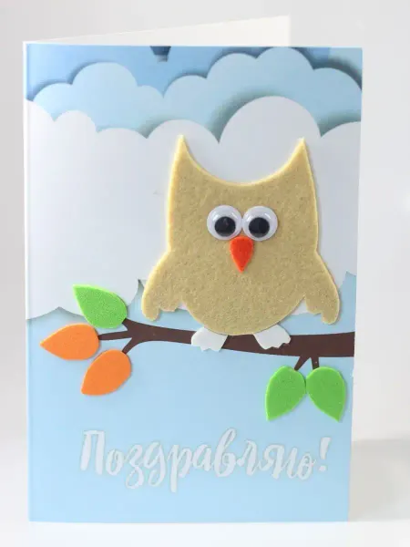 КОТ (креативная открытка) Открытка "Сделай сам". Сова