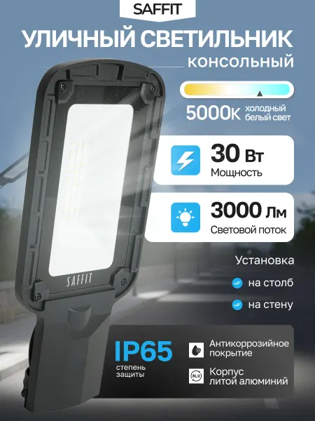 SAFFiT Уличный светильник на столб IP65 консольный светодиодный 30w