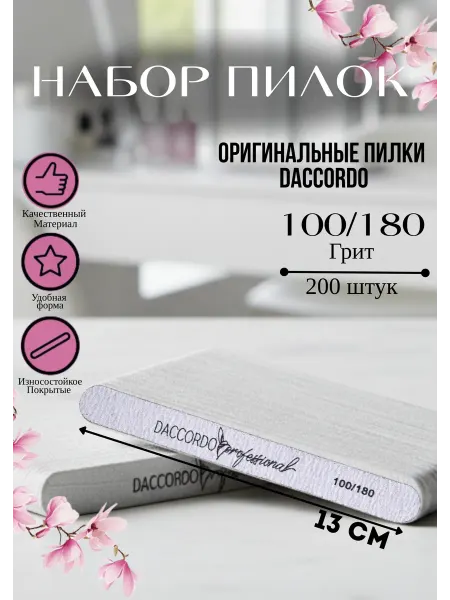 BEAUTY basket Пилки для ногтей маникюра 100 180 грит - 200 шт