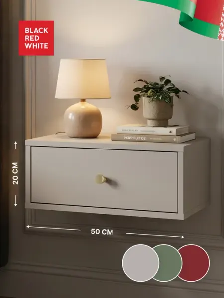 BLACK RED WHITE Тумба прикроватная подвесная 50 см с ящиком