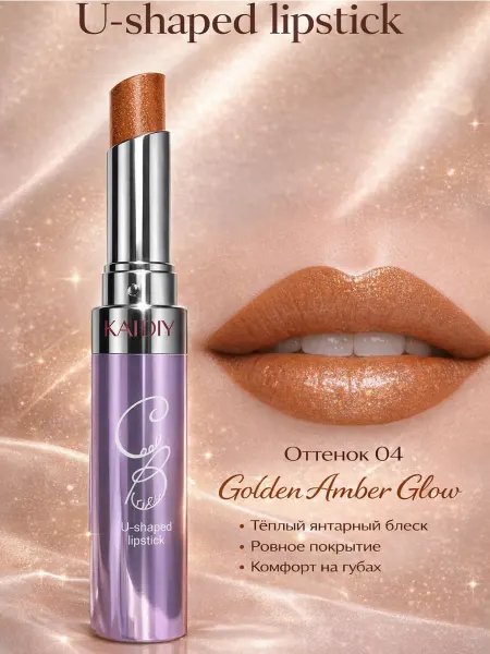 Губная помада KAIDIY U-shaped, оттенок 04 Golden Amber Glow