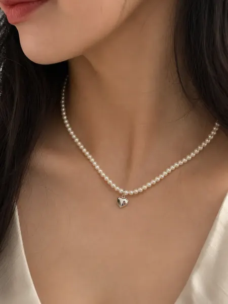 4smile Цепочка с подвеской сердце на шею