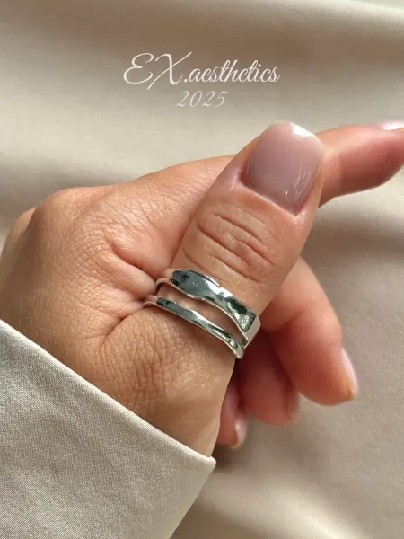 EX.aesthetics Кольцо бижутерия безразмерное серебристое