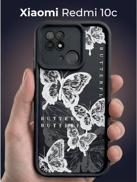 URBAZZA Чехол на Xiaomi Redmi 10c с бортиками и рисунком