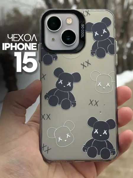 MGOO чехол на iPhone 15 KAWS Медведь