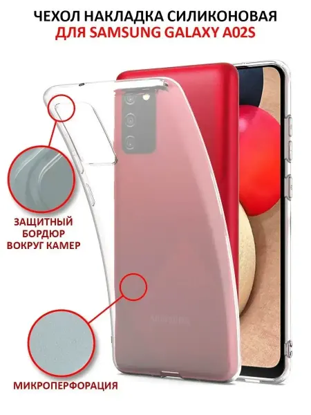 GeoTrading Чехол на Samsung Galaxy A02s прозрачный cиликоновый бампер