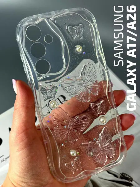 Чехол на Samsung A17 A26, объемный, с бабочками