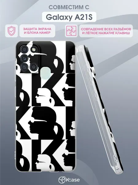 Kcase Чехол на Samsung A21S с принтом Karl Lagerfeld