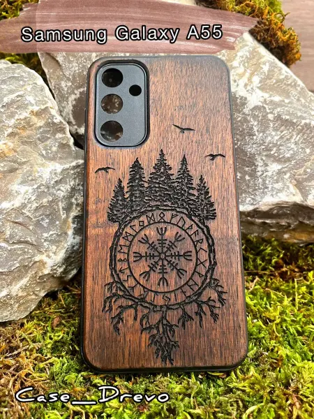 Case_Drevo Деревянный чехол на Samsung Galaxy A55