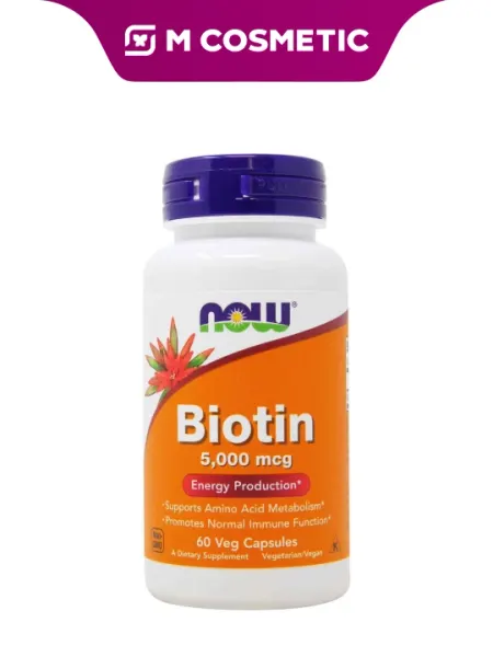 NOW Витамины Biotin 5000 мкг 60 капсул 50 г