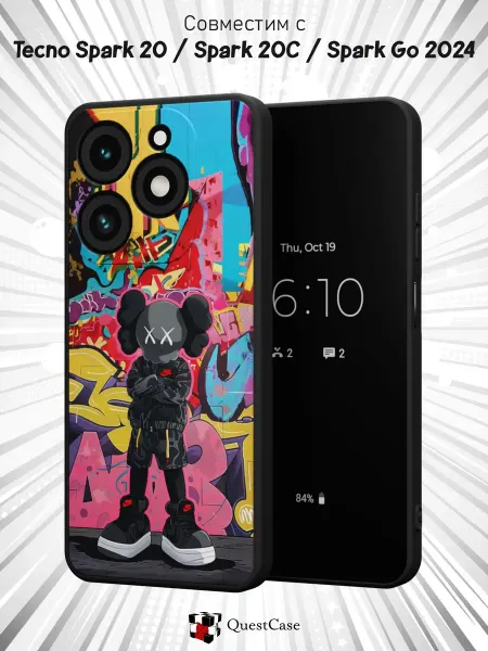 QuestCase Чехол на Tecno Spark 20 Spark 20С Spark Go 2024 KAWS