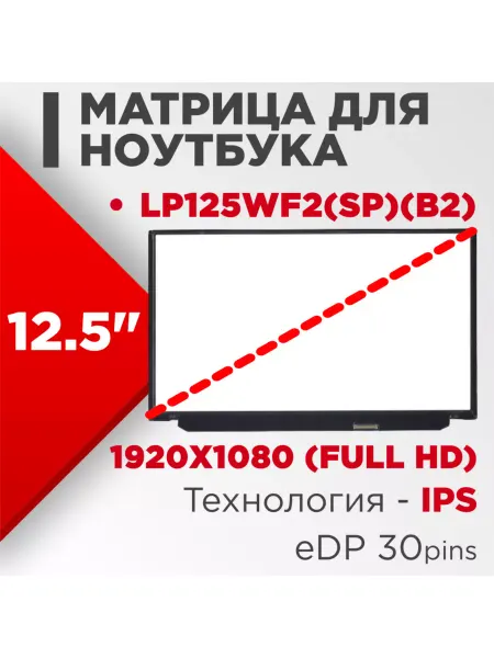 LimEnergy Матрица совместимый pn LP125WF2(SP)(B2) 30pin IPS Матовая