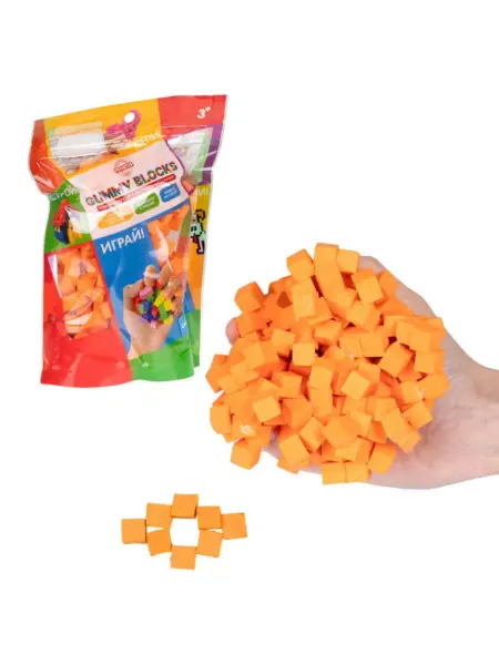 1TOY Конструктор-пластилин GUMMY BLOCKS Оранжевый 1 цвет