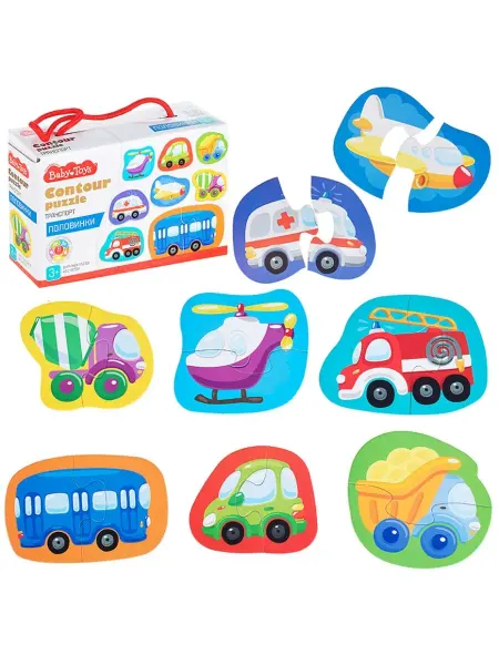 ДЕСЯТОЕ КОРОЛЕВСТВО Развивающие контурные пазлы "Транспорт" Baby Toys