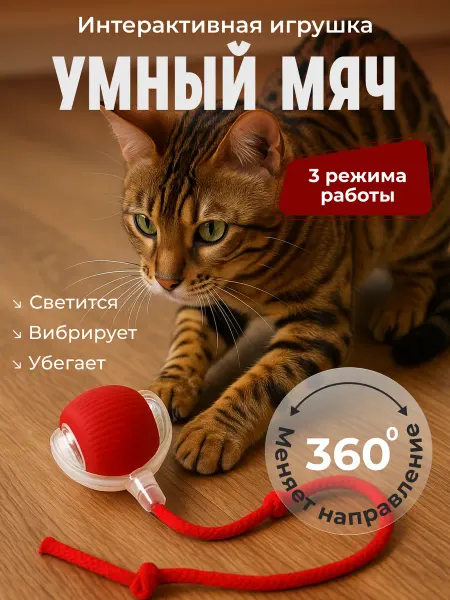 Умный мяч игрушка для кошек и собак