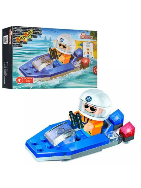 BANBAO Конструктор 8120 катер, фигурка, 19дет