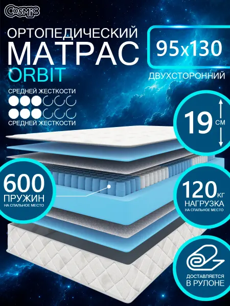 Cosmic Матрас 95х130 Орбит пружинный на кровать ортопедический