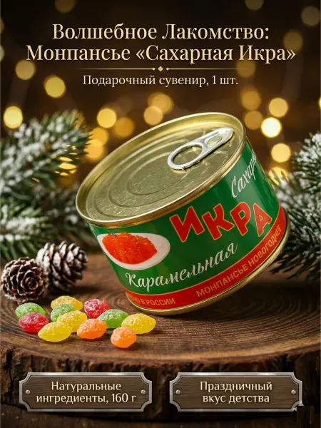 Дарим Красиво Монпансье "Сахарная икра", карамель леденцовая 140г
