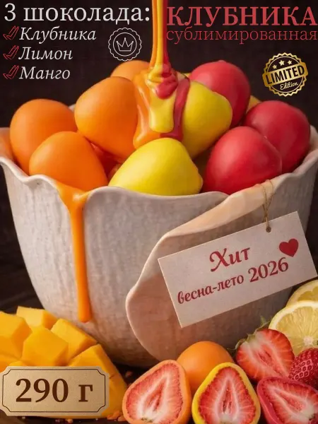 MyParis Микс клубника сушеная в белой шоколадной глазури 3 вкуса