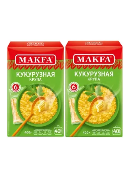 Макфа Кукурузная крупа 400 г, 2 упаковки