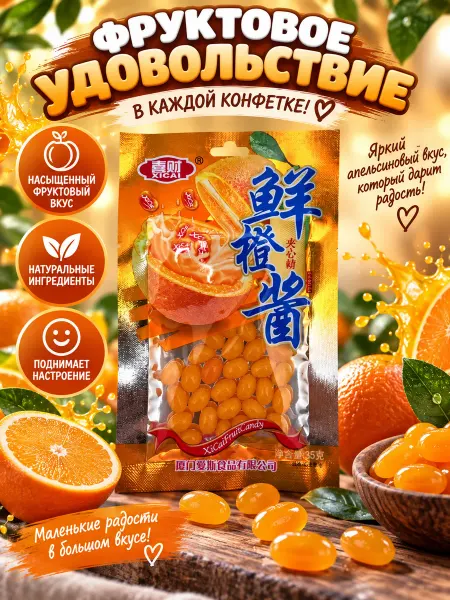 Jelly Belly Жевательные драже бобы со вкусом Апельсина, 10шт по 35гр
