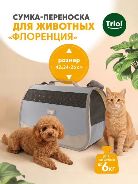 Triol Сумка-переноска для кошек и собак "Флоренция", 42*24*26см
