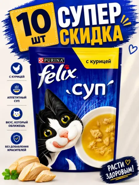 Felix аппетитный суп с курицей (10 штук)