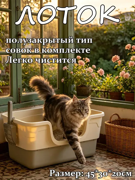 IKEA Лоток-туалет для кошек с прозрачным высоким съемным бортиком