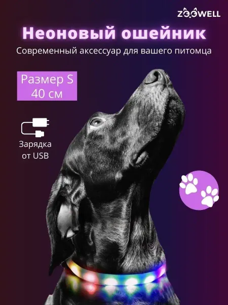 Zoowell Светящийся повседневный ошейник