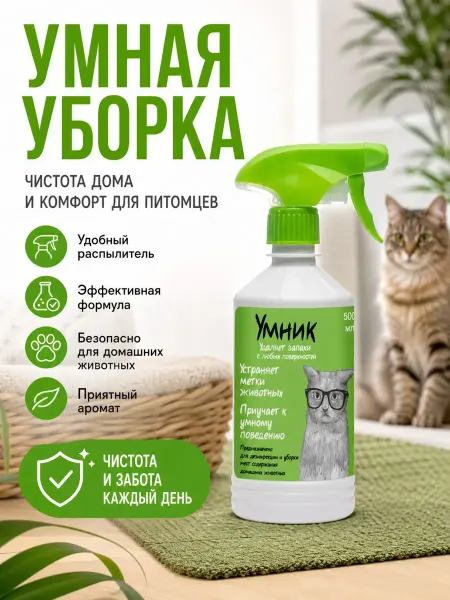 Умник Нейтрализатор запахов для уборки за животными 500мл