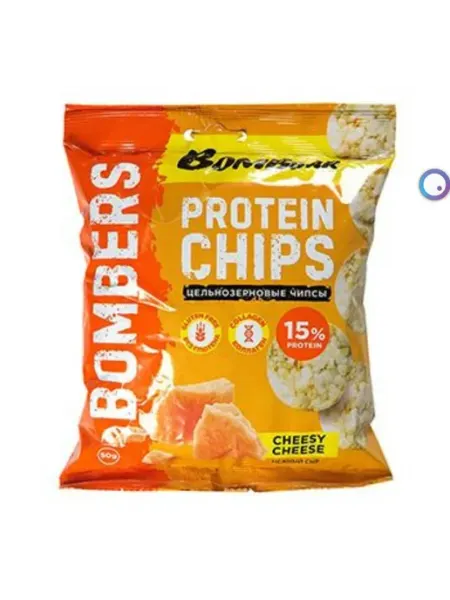 BombBar Протеиновые чипсы сырные 50 г