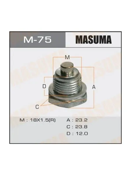 MASUMA Болт маслосливной с магнитом M-75 Mitsubishi Colt V