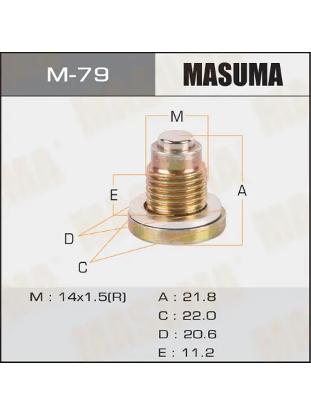 MASUMA Болт слива масла M18 x 1.5 с магнитом