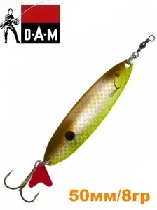 Блесна Колеблющаяся DAM Effzett Slim Standart 50мм/8гр, цвет Olive/Silver UV