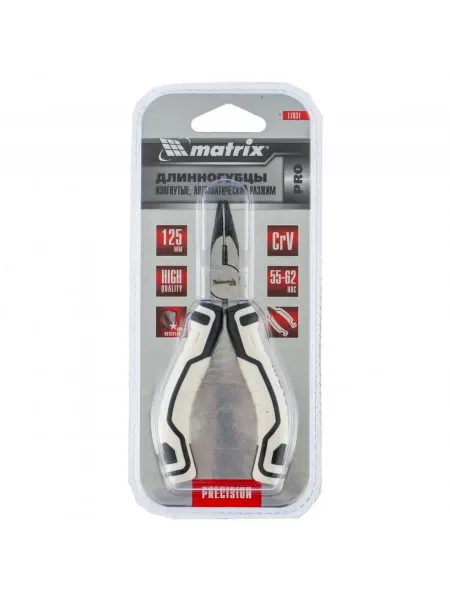 Matrix Длинногубцы Mini 125 мм изогнутые 17831