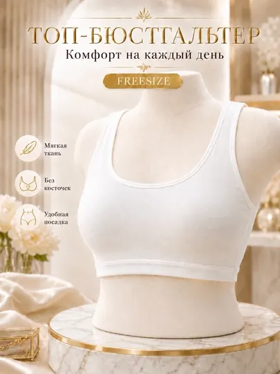 Детский бюстгальтер-топ, универсальный размер, без косточек, мягкий, дышащий